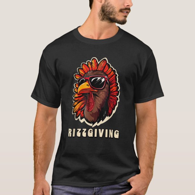 Funny Happy Rizzgiving Turkey Thanksgiving Cool Ki T-Shirt (Front)