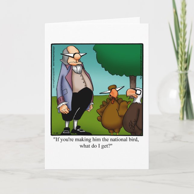 Funny Happy Thanksgiving Humour Greeting Card (Front)