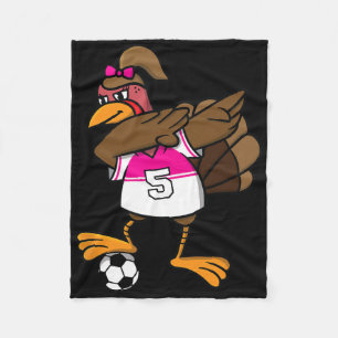 Funny Happy Thanksgiving Turkey Soccer Lovers Boys Fleece Blanket