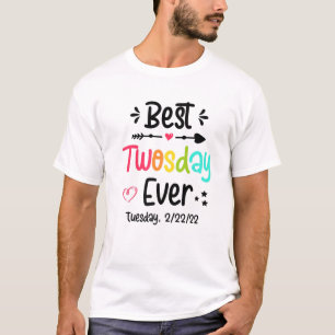 Funny Happy Twosday 2/22/22 Best Twosday Ever Nume T-Shirt