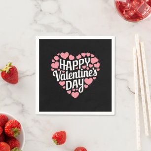 Funny Happy Valentines Day Heart Love Valentine  Napkin