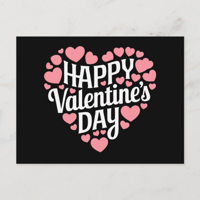 Funny Happy Valentines Day Heart Love Valentine  Postcard (Front)