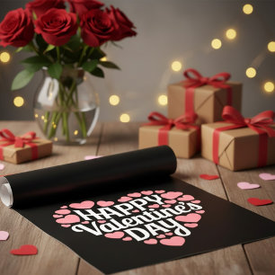 Funny Happy Valentines Day Heart Love Valentine Wrapping Paper Sheet