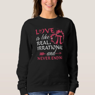 Funny Happy Valentine's Day Love Is Like Pi Math T Sweatshirt