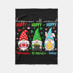 Funny Happy Valentines St Patrick Easter Holiday C Fleece Blanket