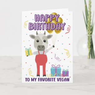 Funny Happy Vegan Birthday Card