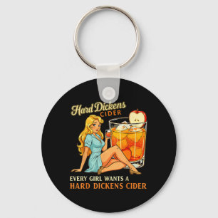 Funny Hard Dickens Cider Drinking Humour Vintage Key Ring