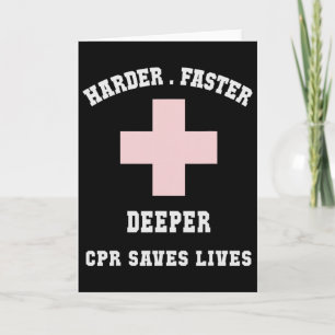 Funny Harder Faster Lifeguards Humor Cpr Saves Liv Card