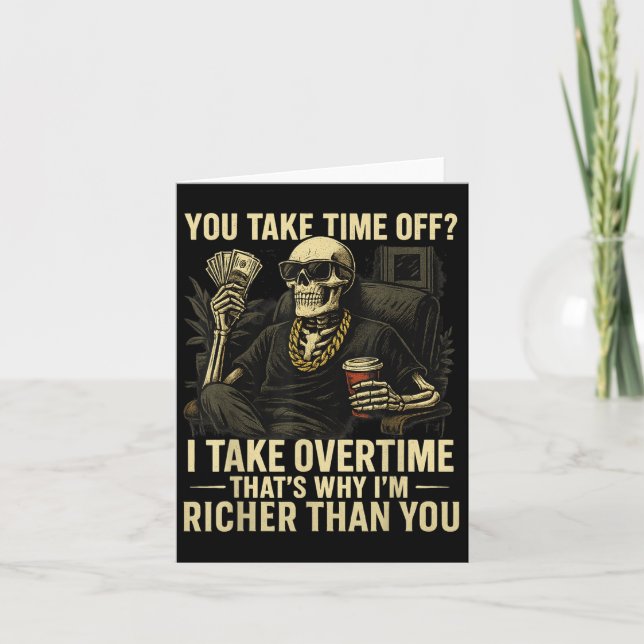 Funny Hardworking Hustle Money Making Halloween La Card (Front)