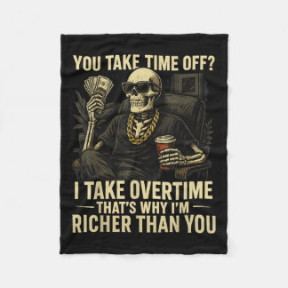 Funny Hardworking Hustle Money Making Halloween La Fleece Blanket