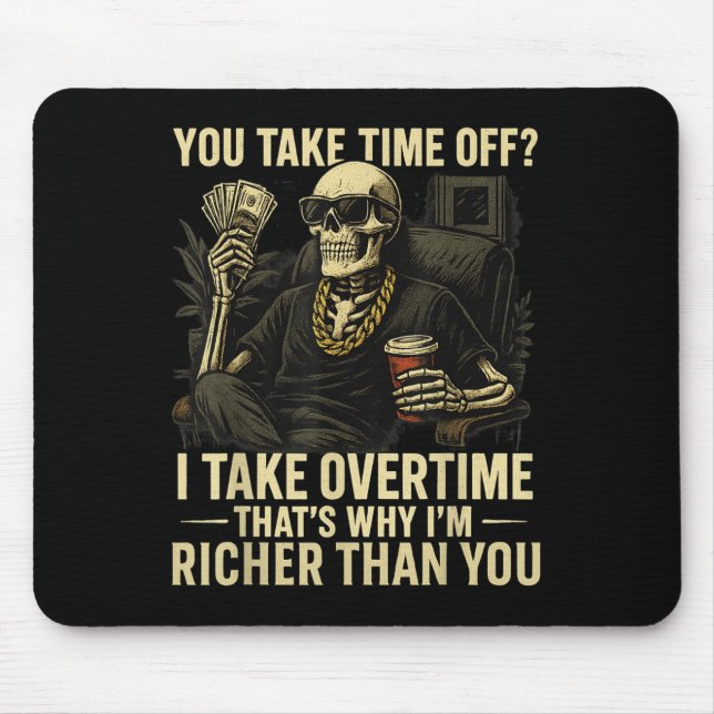 Funny Hardworking Hustle Money Making Halloween La Mouse Pad (Front)