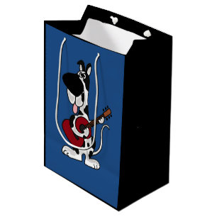 Funny Harlequin Great Dane Playing Guitar Gift Bag