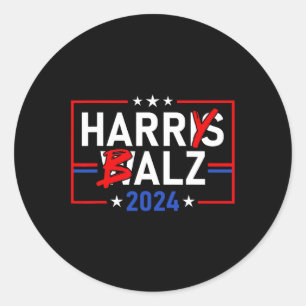 Funny Harris W 24 Harry B 2024 Meme Democratics Vo Classic Round Sticker