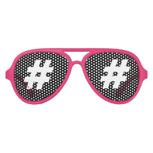 Funny hashtag icon party shades sunglasses