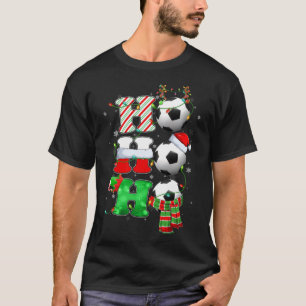 Funny Hat Soccer Ball Xmas Tree Lights Christmas P T-Shirt
