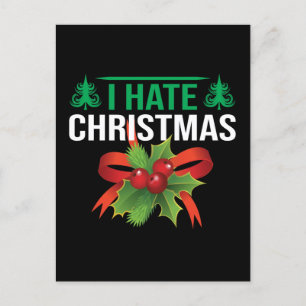 funny hate Christmas word art Holiday Postcard