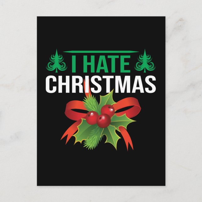 funny hate Christmas word art Holiday Postcard (Front)