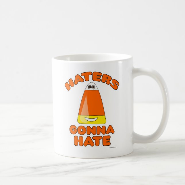 Funny Haters Gonna Hate Candy Corn Cartoon Coffee Mug (Right)
