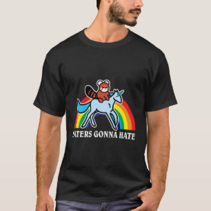 Funny Haters Gonna Hate Rainbow Panda Unicorn Sarc T-Shirt