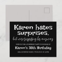 Funny Hates Surprises Party Modern Add Details
