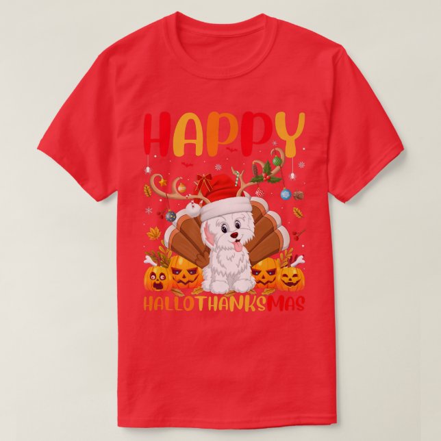 Funny Havanese Dog Lover Happy Havanese HelloThank T-Shirt (Design Front)