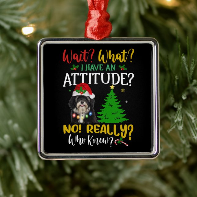 Funny Havanese Dog Metal Ornament (Tree)