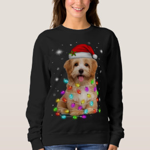 Funny Havanese Dog Santa Hat Christmas Lights Love Sweatshirt