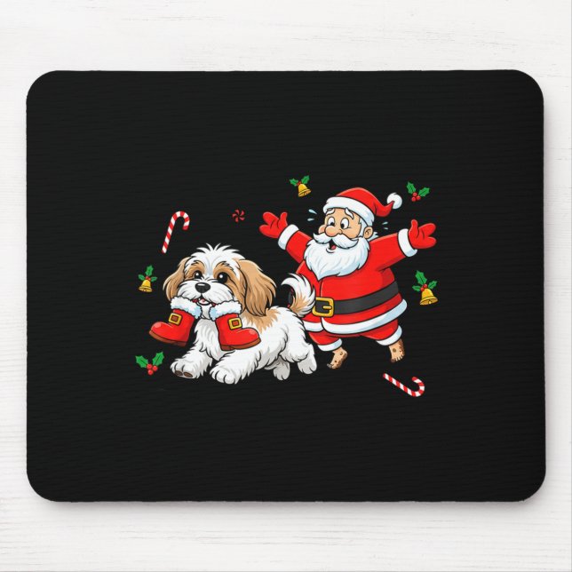 Funny Havanese Santa Claus Boots Christmas Womens  Mouse Pad (Front)