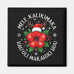 Funny Hawaii Santa Xmas Tree Surfing Vacation July Magnet