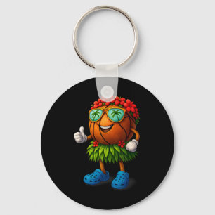 Funny Hawaii Sketll Hawaiian Tropical Summer Vacat Key Ring