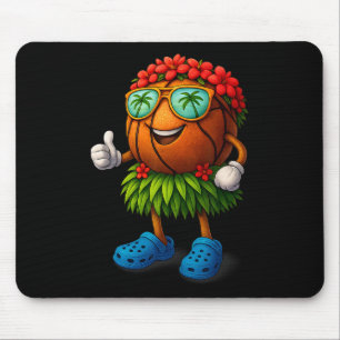 Funny Hawaii Sketll Hawaiian Tropical Summer Vacat Mouse Pad