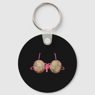 Funny Hawaiian Coconut Bra Tropical Island Key Ring
