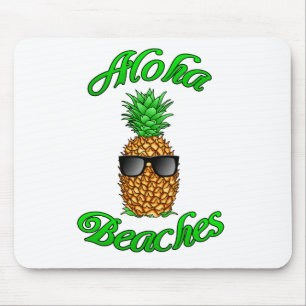 Funny Hawaiian Pineapple Aloha Beaches Mouse Pad