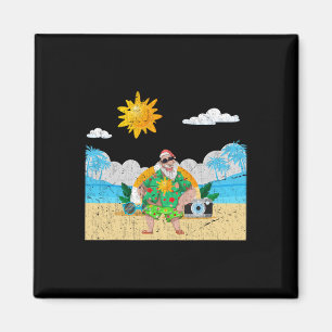 Funny Hawaiian Santa Claus Tropical Summer Christm Magnet