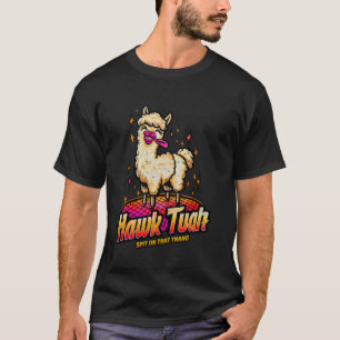 Funny Hawk Tuah Tuha Alpaca Llama Funny Meme Viral T-Shirt
