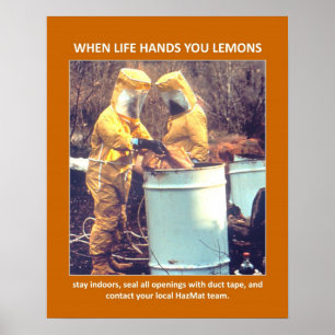Funny Hazmat Biohazard Safety Advice Poster
