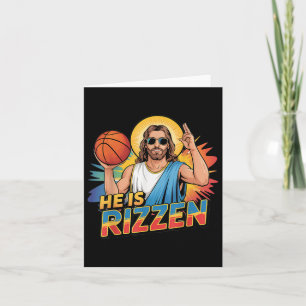 Funny He Is Rizzen Jesus Shirt Basketball Boys Kid Card
