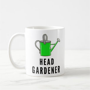 Funny Head Gardener Watering Can Illustration Coffee Mug