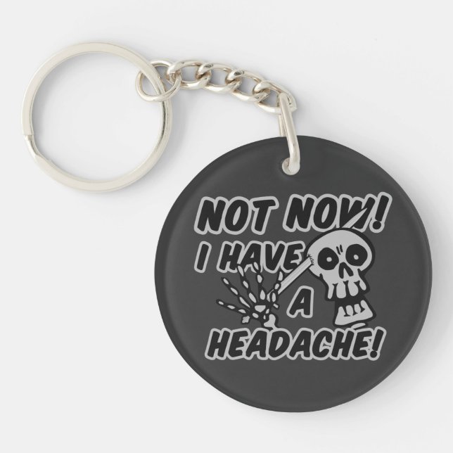 Funny Headache Skull key chain (Front)