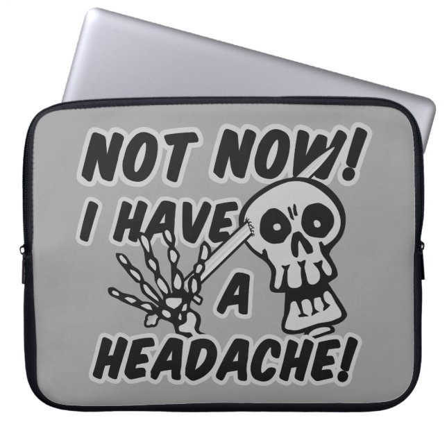 Funny Headache Skull laptop sleeves (Front)