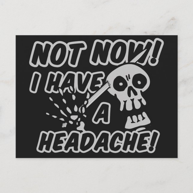 Funny Headache Skull postcards (Front)