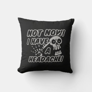 Funny Headache Skull throw pillow
