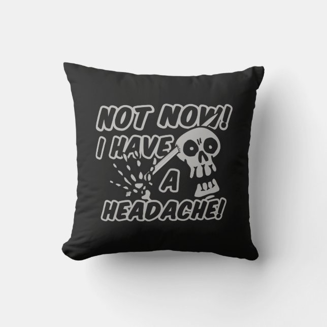 Funny Headache Skull throw pillow (Front)
