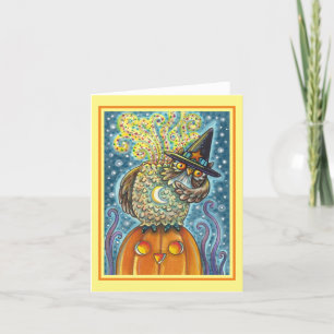 FUNNY HEADLESS HORSEMAN OWL, SLEEPY HOLLOW Note Card