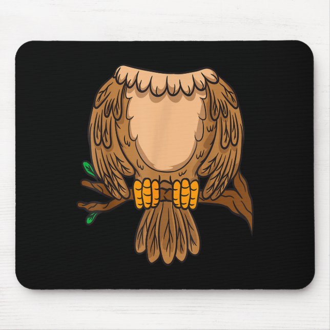 Funny Headless Owl Halloween Night Bird Costume Ea Mouse Pad (Front)