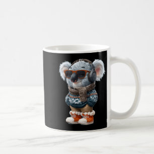 Funny Headphones Koala Costume for Winter Lovers Coffee Mug