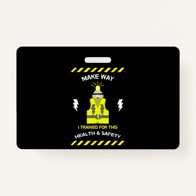 Funny Health And Safety | NEBOSH | Officer | Latte ID Badge (Front)