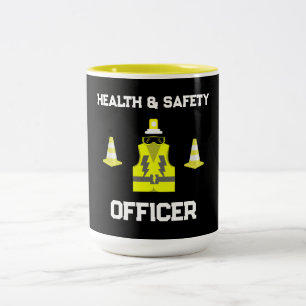 Funny Health And Safety NEBOSH Officer Latte Two-Tone Coffee Mug