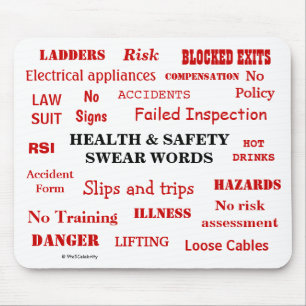Funny Health and Safety Swear Words Joke Gift Mouse Pad