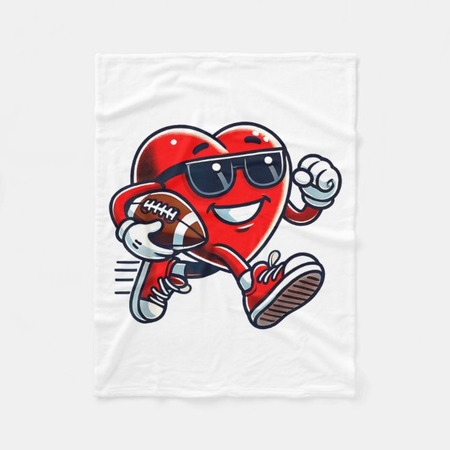 Funny Heart American Football Valentine Srts Women Fleece Blanket (Front)